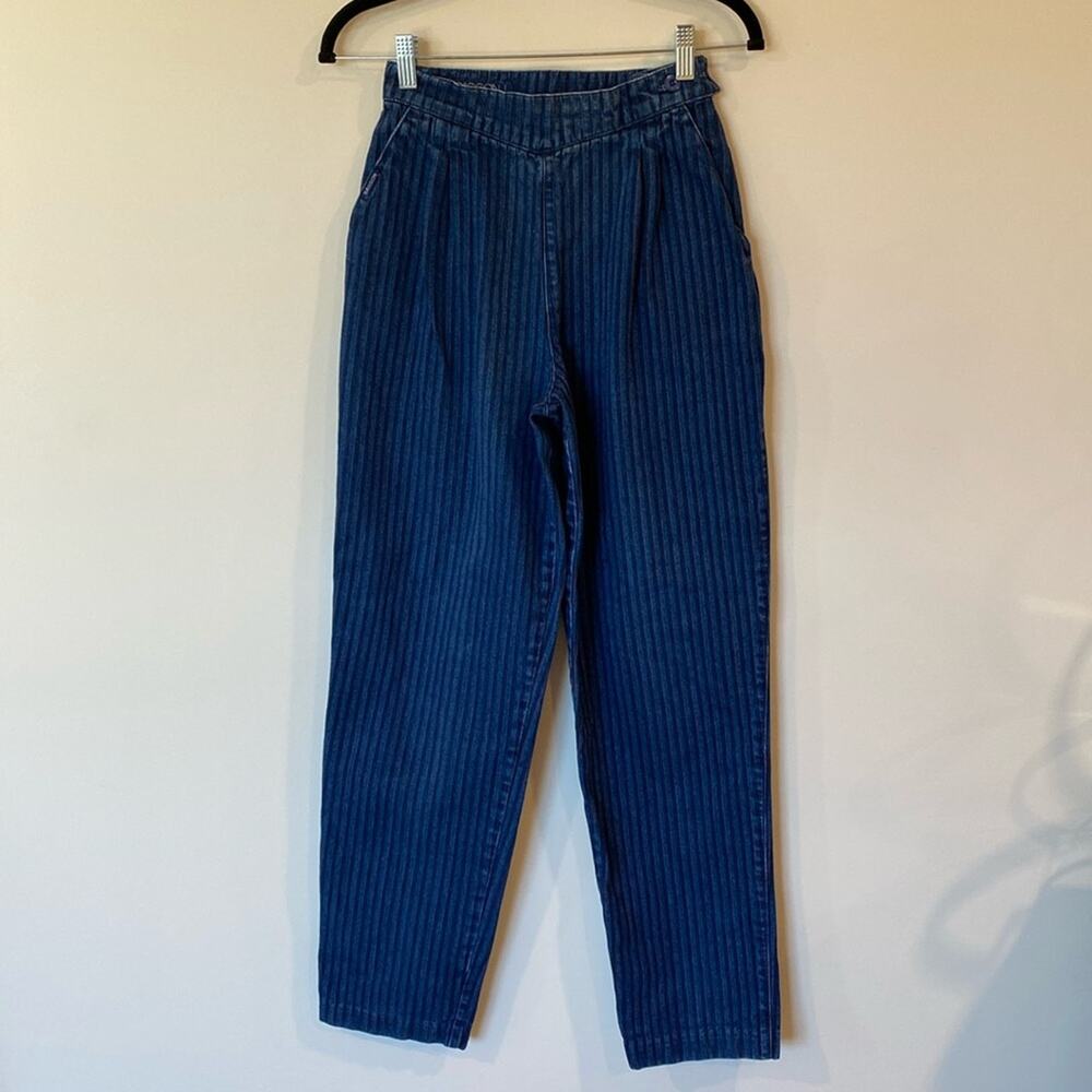 Sasson Vintage Jeans Pinstriped Jeans pleated 80’s size 6 hippie Boho